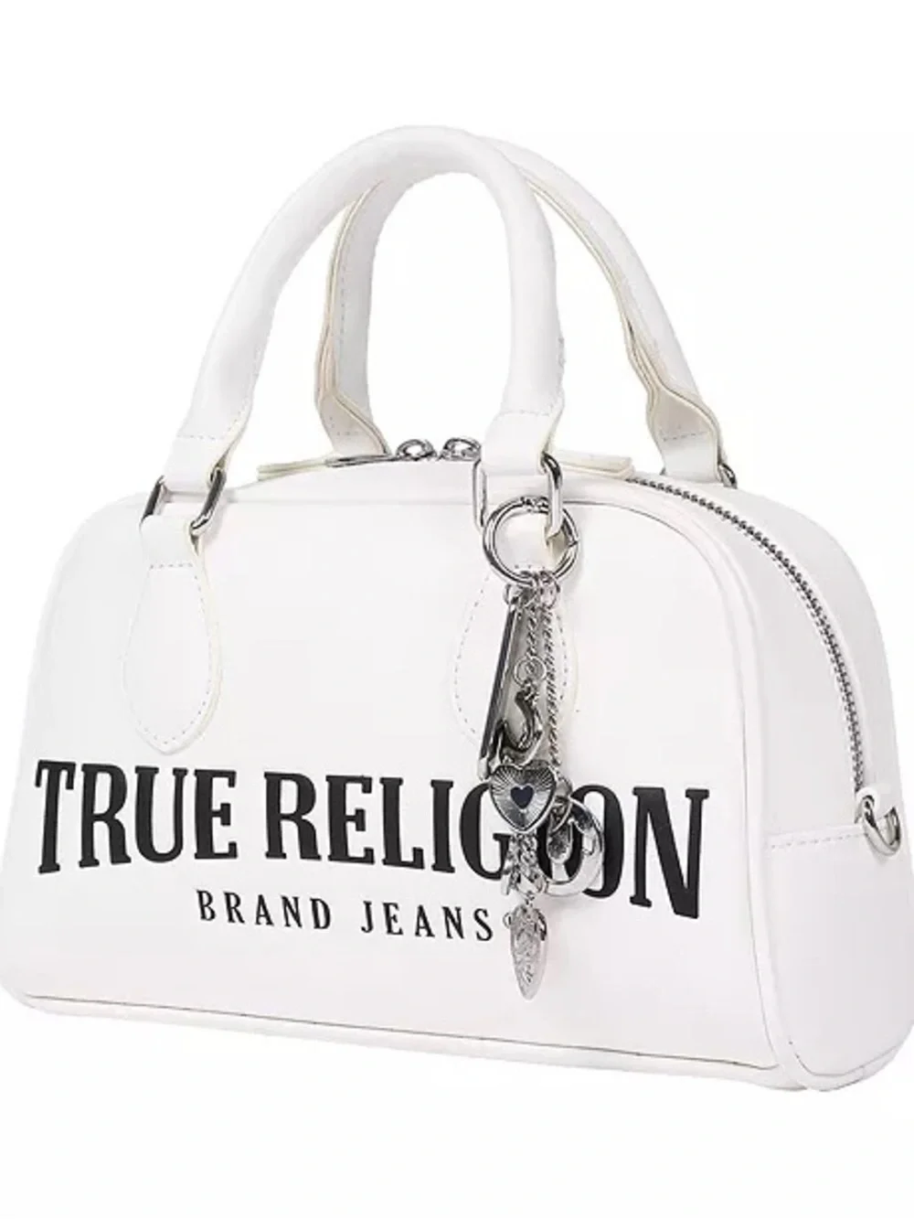 True Religion Bombe Logo Satchel Handbag with Charm